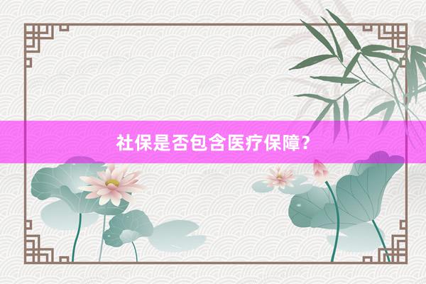 社保是否包含医疗保障？
